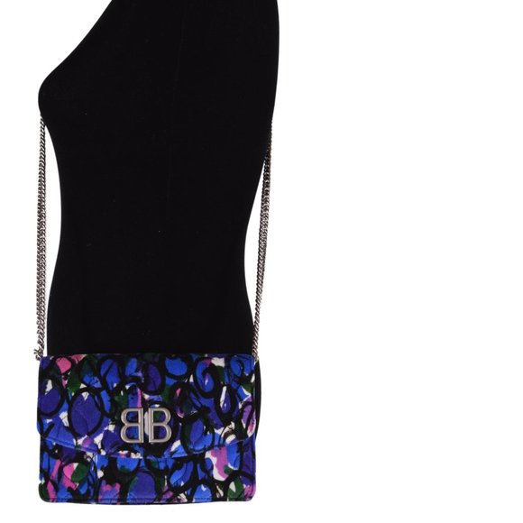 New Balenciaga BB Graphic Chain on Wallet Purse - Picture 7 of 11